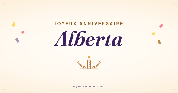 Image « Joyeux anniversaire Alberta » au format large