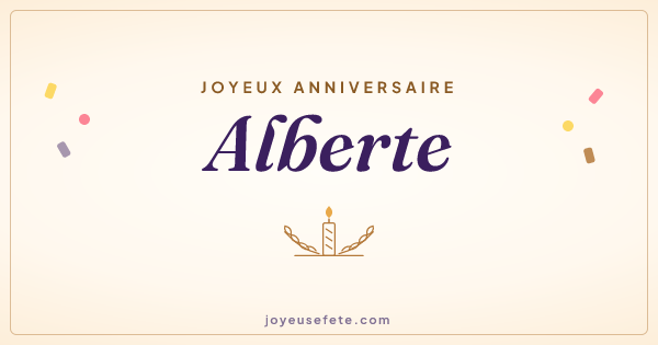Image « Joyeux anniversaire Alberte » au format large