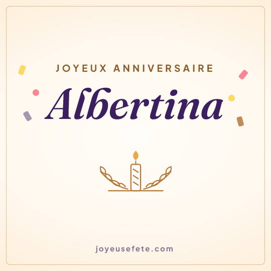 Image carrée « Joyeux anniversaire Albertina » pour WhatsApp