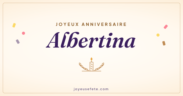 Image « Joyeux anniversaire Albertina » au format large
