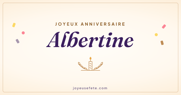 Image « Joyeux anniversaire Albertine » au format large
