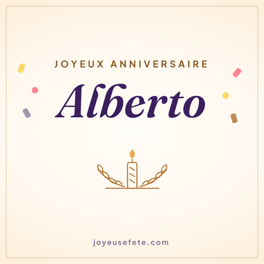 Image carrée « Joyeux anniversaire Alberto » pour WhatsApp