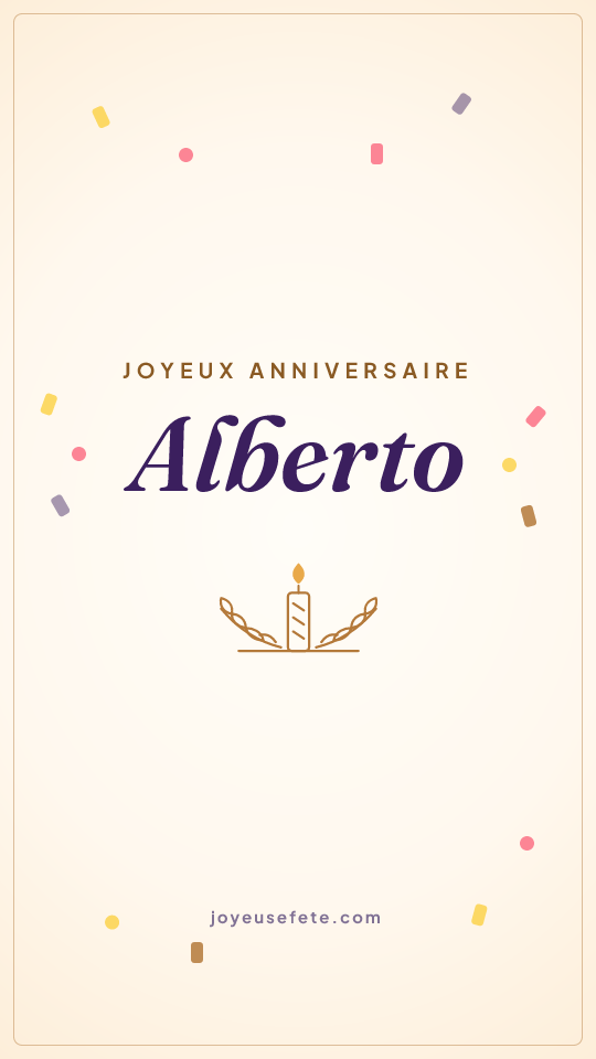Image « Joyeux anniversaire Alberto » au format story