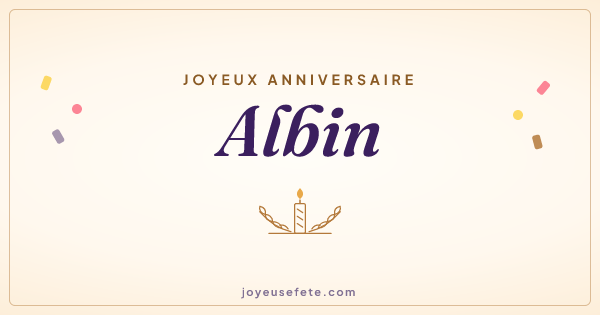 Image « Joyeux anniversaire Albin » au format large