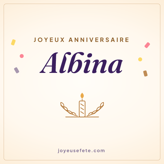 Image carrée « Joyeux anniversaire Albina » pour WhatsApp