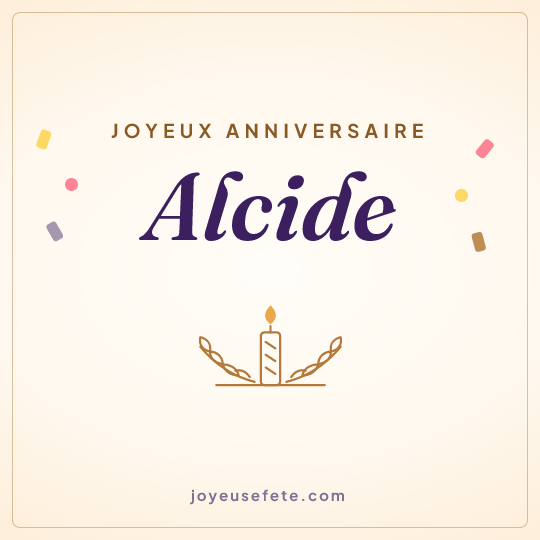 Image carrée « Joyeux anniversaire Alcide » pour WhatsApp