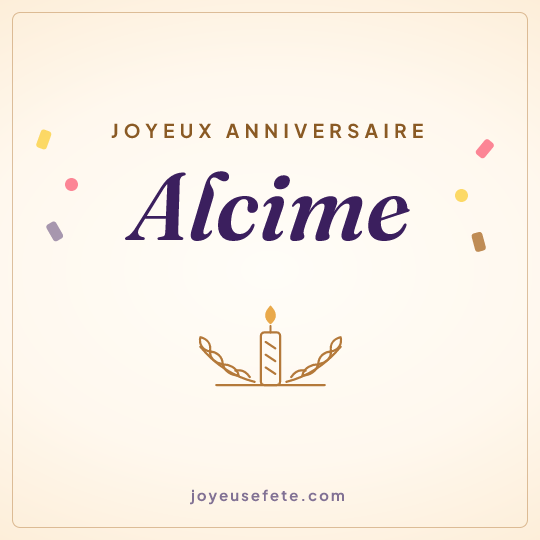 Image carrée « Joyeux anniversaire Alcime » pour WhatsApp