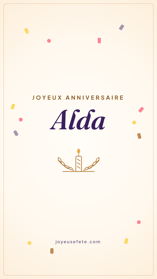 Image « Joyeux anniversaire Alda » au format story