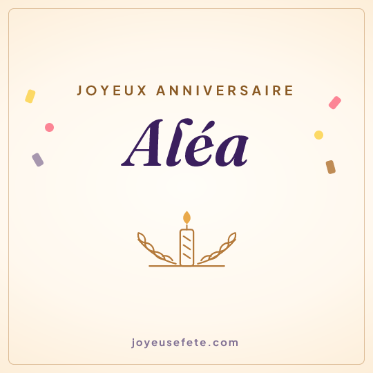 Image carrée « Joyeux anniversaire Aléa » pour WhatsApp