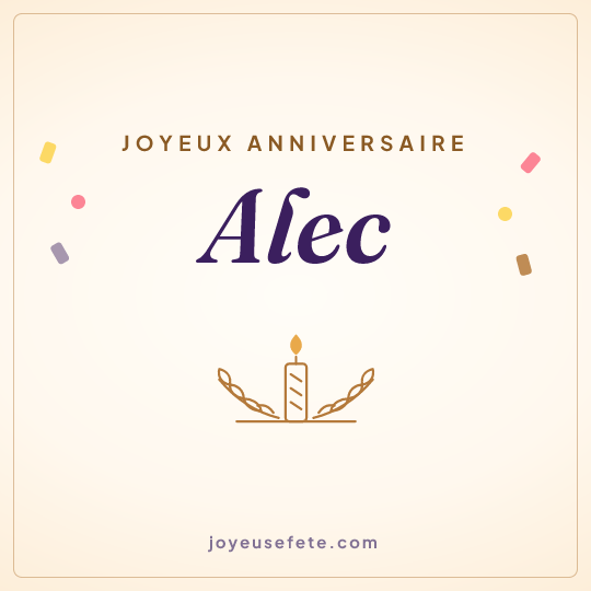 Image carrée « Joyeux anniversaire Alec » pour WhatsApp