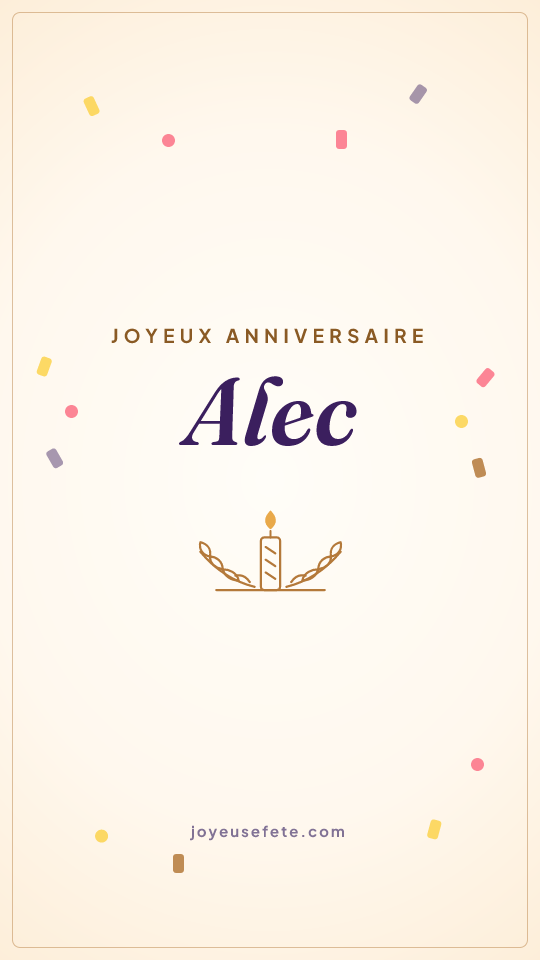 Image « Joyeux anniversaire Alec » au format story