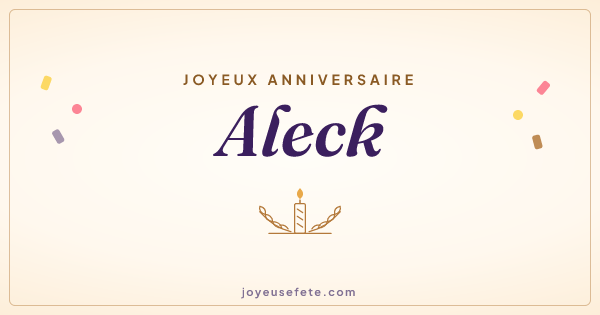 Image « Joyeux anniversaire Aleck » au format large