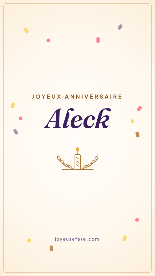 Image « Joyeux anniversaire Aleck » au format story