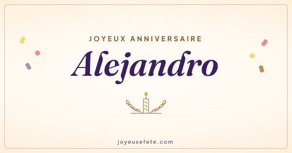 Image « Joyeux anniversaire Alejandro » au format large