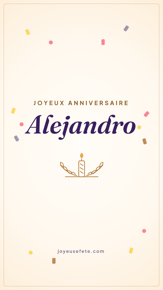 Image « Joyeux anniversaire Alejandro » au format story