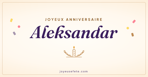 Image « Joyeux anniversaire Aleksandar » au format large