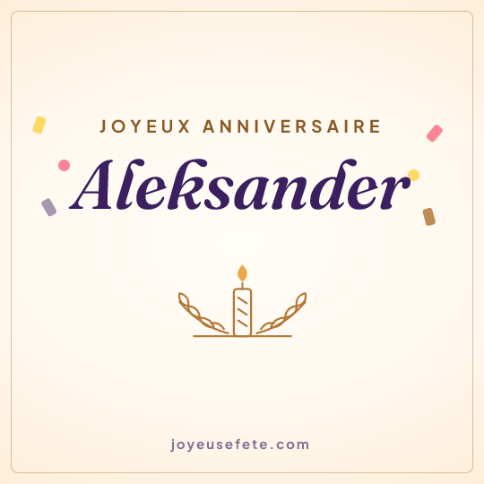 Image carrée « Joyeux anniversaire Aleksander » pour WhatsApp