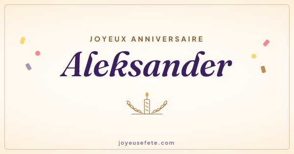 Image « Joyeux anniversaire Aleksander » au format large
