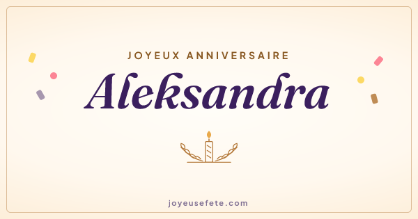 Image « Joyeux anniversaire Aleksandra » au format large