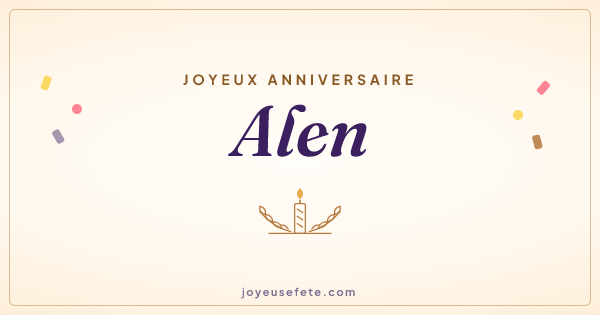 Image « Joyeux anniversaire Alen » au format large