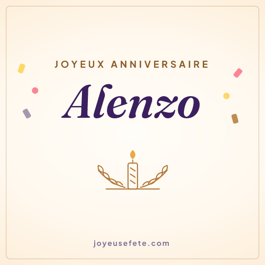 Image carrée « Joyeux anniversaire Alenzo » pour WhatsApp