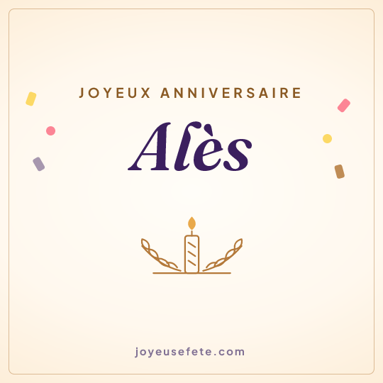 Image carrée « Joyeux anniversaire Alès » pour WhatsApp