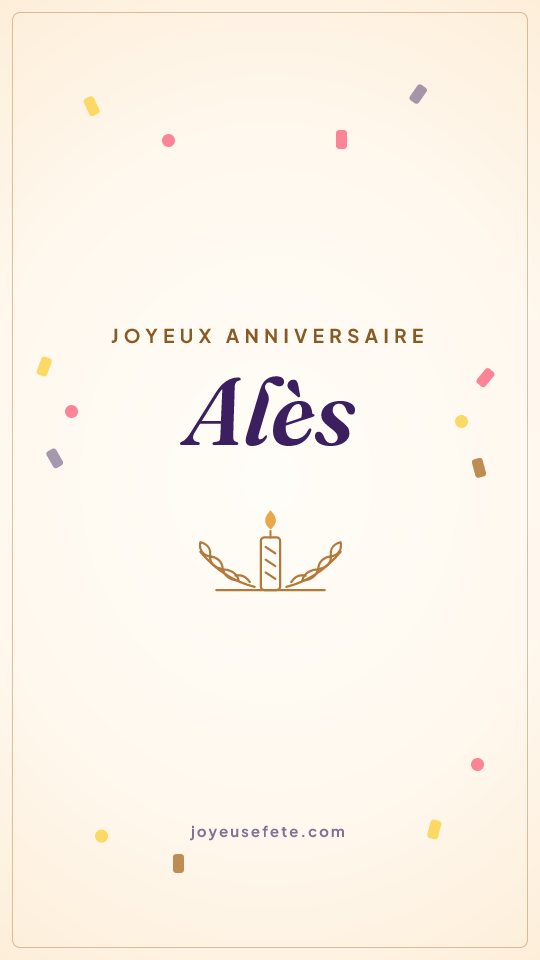 Image « Joyeux anniversaire Alès » au format story
