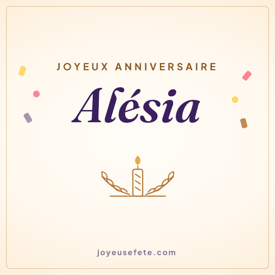 Image carrée « Joyeux anniversaire Alésia » pour WhatsApp