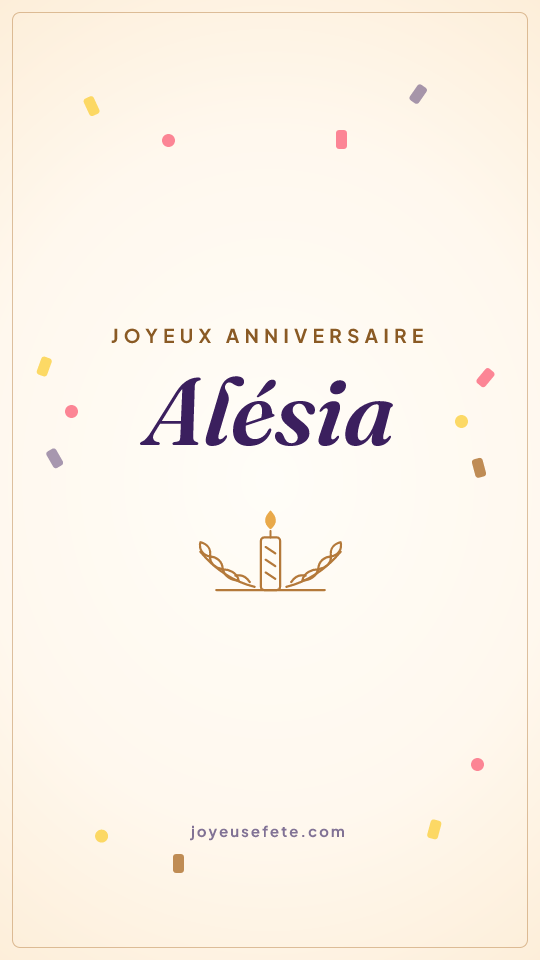 Image « Joyeux anniversaire Alésia » au format story