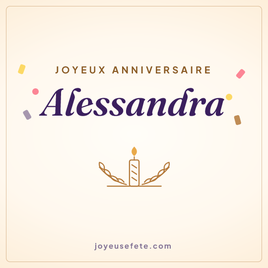 Image carrée « Joyeux anniversaire Alessandra » pour WhatsApp