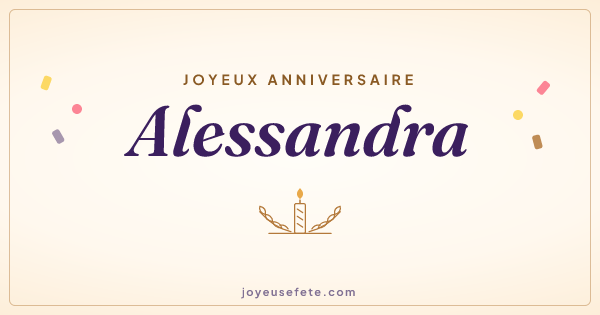 Image « Joyeux anniversaire Alessandra » au format large