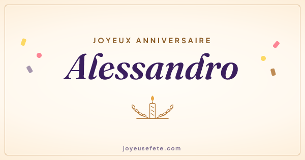 Image « Joyeux anniversaire Alessandro » au format large