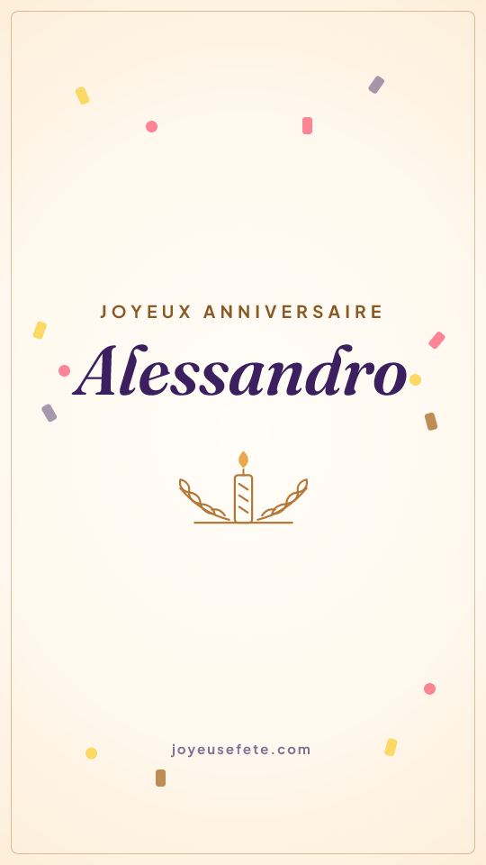 Image « Joyeux anniversaire Alessandro » au format story