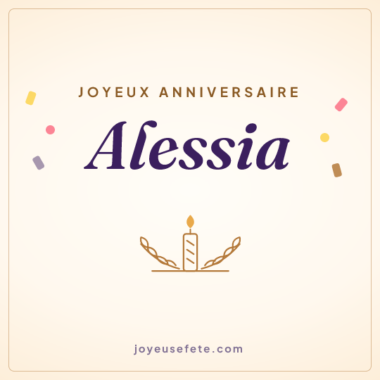 Image carrée « Joyeux anniversaire Alessia » pour WhatsApp