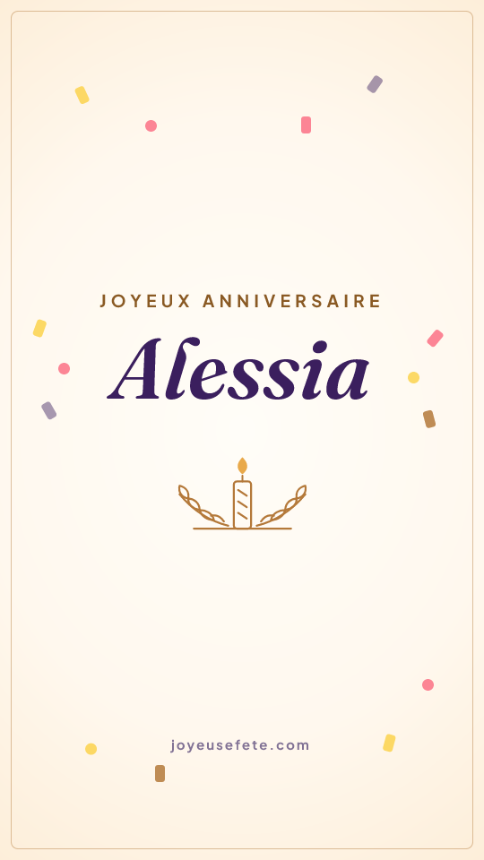 Image « Joyeux anniversaire Alessia » au format story