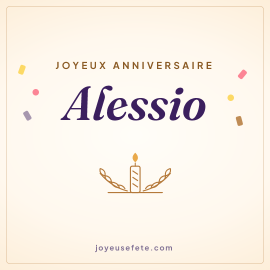 Image carrée « Joyeux anniversaire Alessio » pour WhatsApp