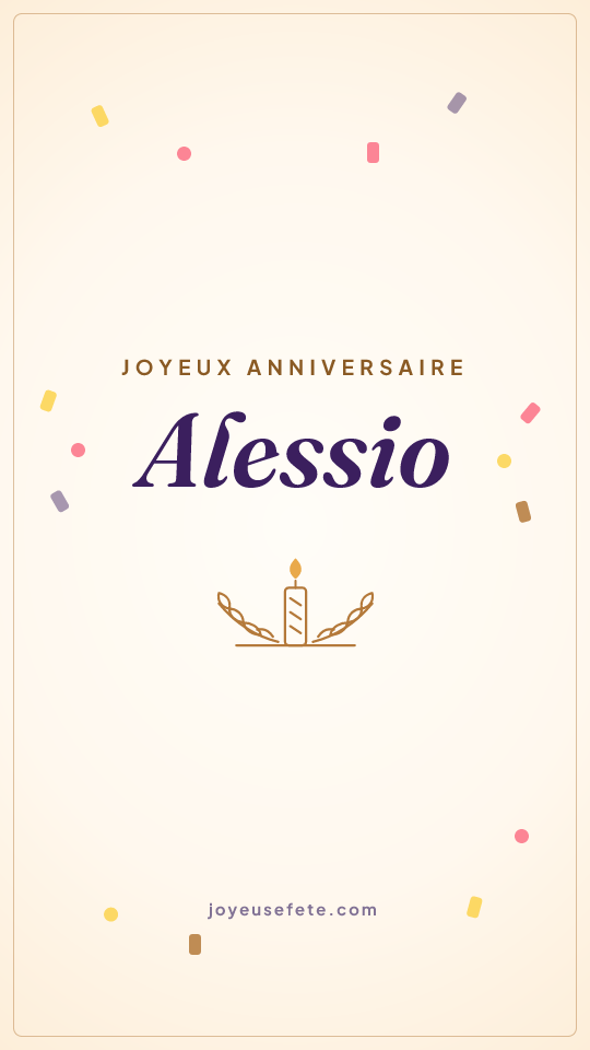 Image « Joyeux anniversaire Alessio » au format story