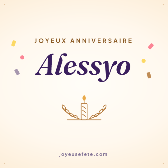 Image carrée « Joyeux anniversaire Alessyo » pour WhatsApp