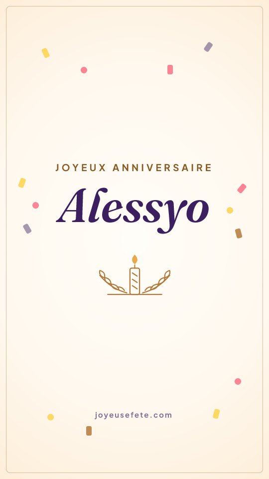 Image « Joyeux anniversaire Alessyo » au format story