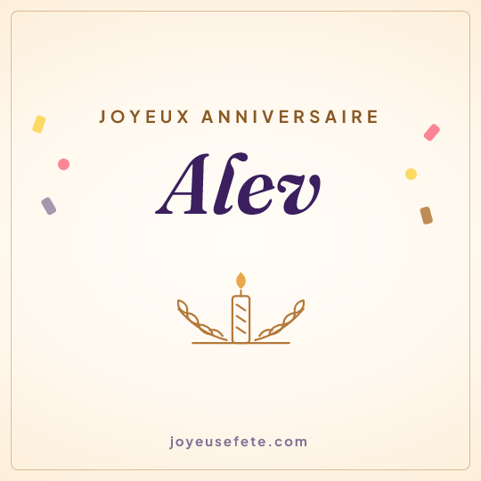 Image carrée « Joyeux anniversaire Alev » pour WhatsApp
