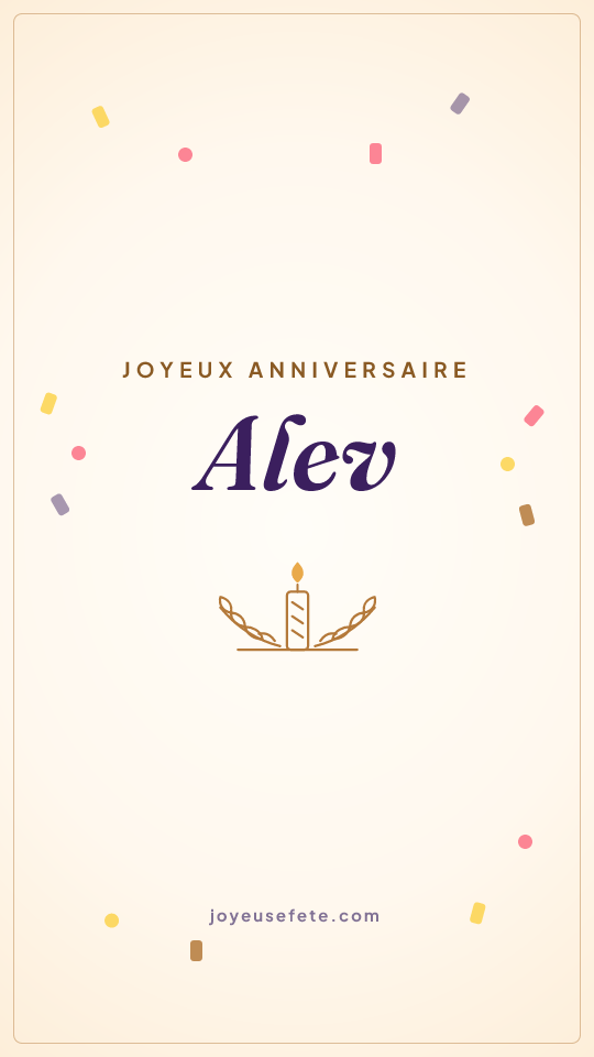 Image « Joyeux anniversaire Alev » au format story