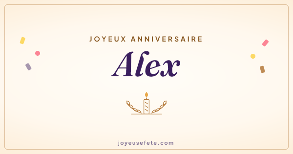 Image « Joyeux anniversaire Alex » au format large