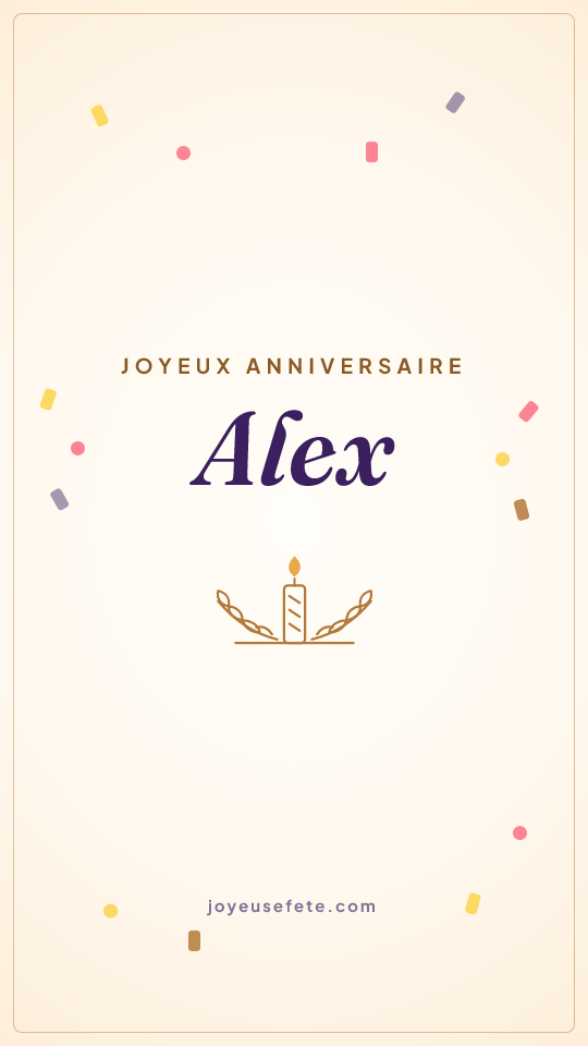 Image « Joyeux anniversaire Alex » au format story