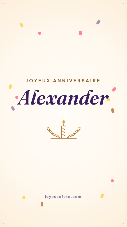 Image « Joyeux anniversaire Alexander » au format story
