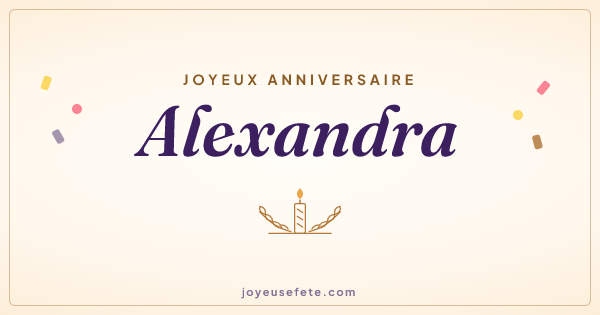 Image « Joyeux anniversaire Alexandra » au format large
