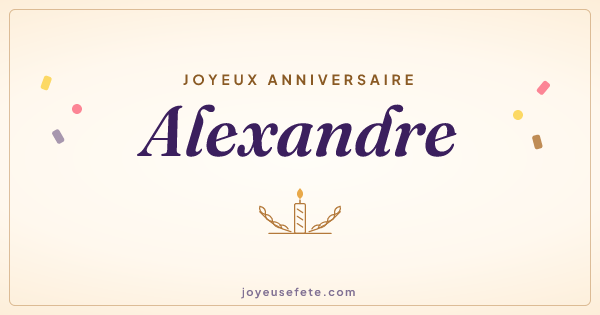 Image « Joyeux anniversaire Alexandre » au format large