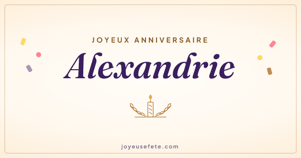 Image « Joyeux anniversaire Alexandrie » au format large