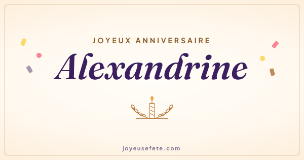 Image « Joyeux anniversaire Alexandrine » au format large
