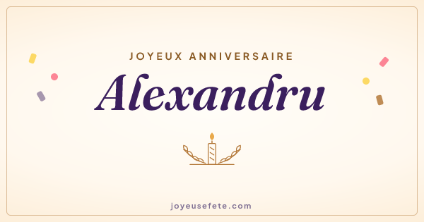 Image « Joyeux anniversaire Alexandru » au format large