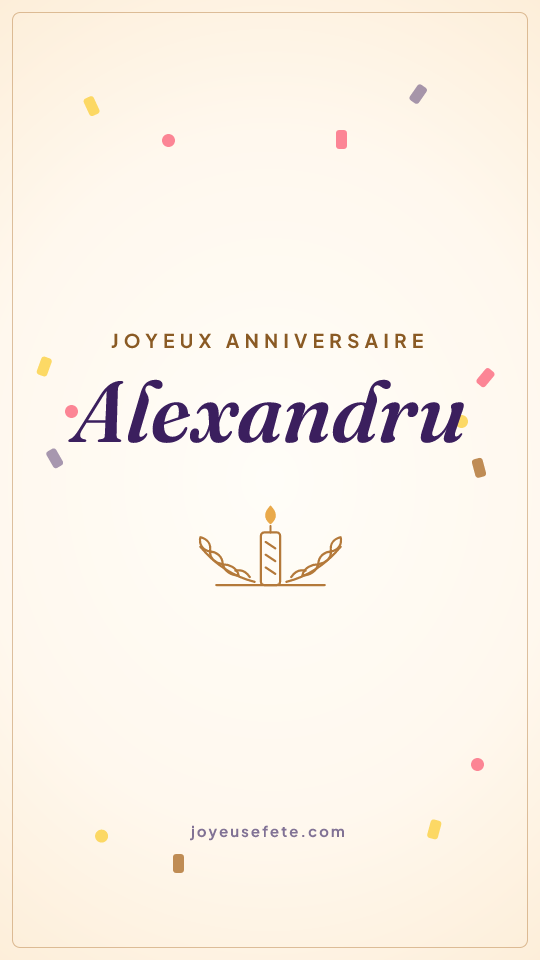 Image « Joyeux anniversaire Alexandru » au format story